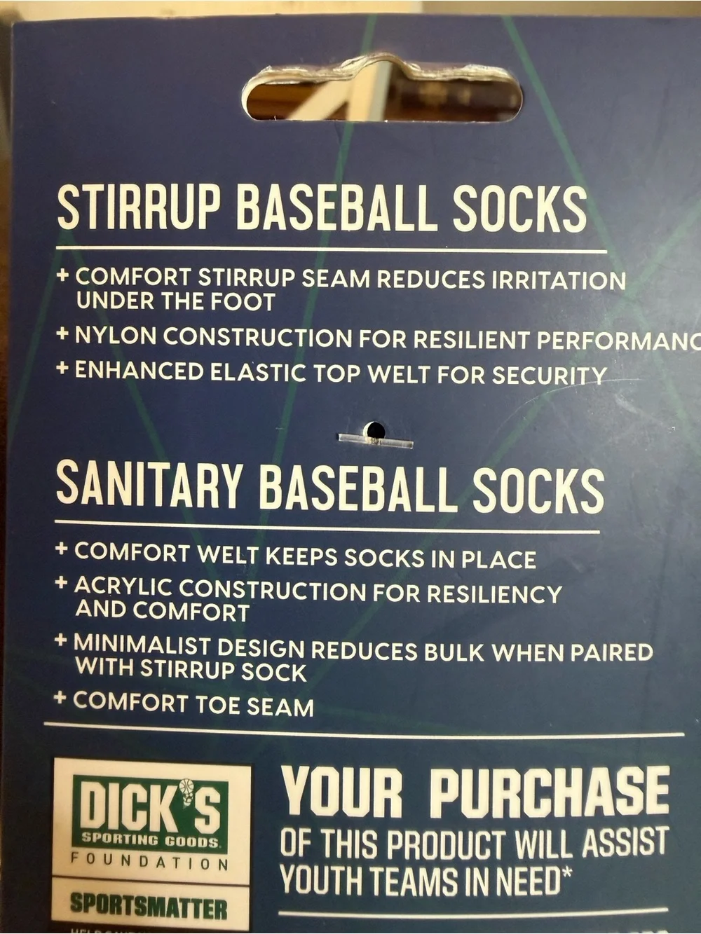 NWT Dick's Stirrup + Sanitary Baseball Socks - Navy & White Combo